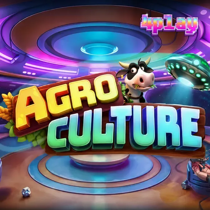 Interface do jogo de slot AgroCulture com elementos de fazenda e alienígenas